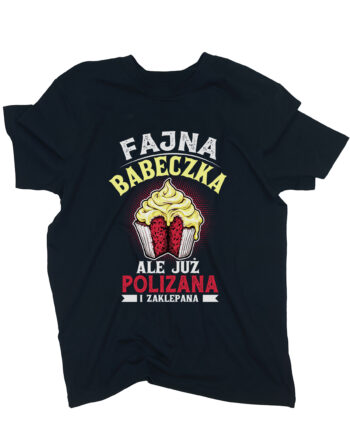 koszulka fajna babeczka czarna