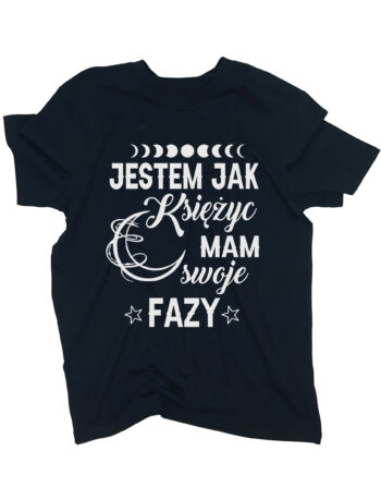koszulka jestem jak księżyc czarna