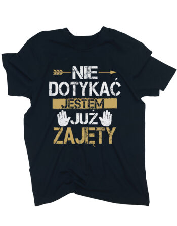 koszulka nie dotykać jestem zajęty czarna