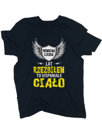 koszulka personalizowana urodzinowa rzeźba czarna