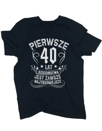 koszulka pierwsze 40 lat czarna