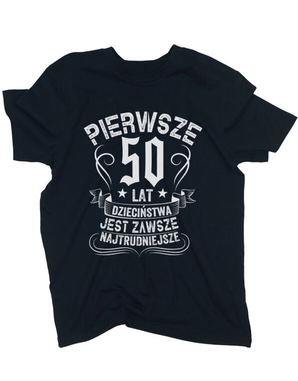 koszulka pierwsze 50 lat czarna