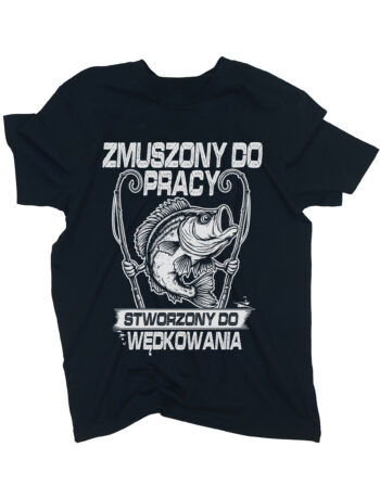 koszulka stworzony do wędkowania czarna