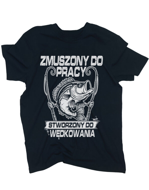 koszulka stworzony do wędkowania czarna