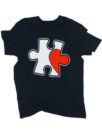 koszulka walentynki puzzle lewy czarna