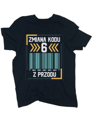koszulka urodzinowa 6 z przodu czarna