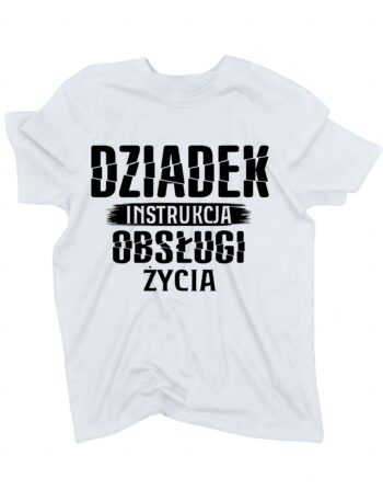 Koszulka Męska Dziadek Instrukcja Biała