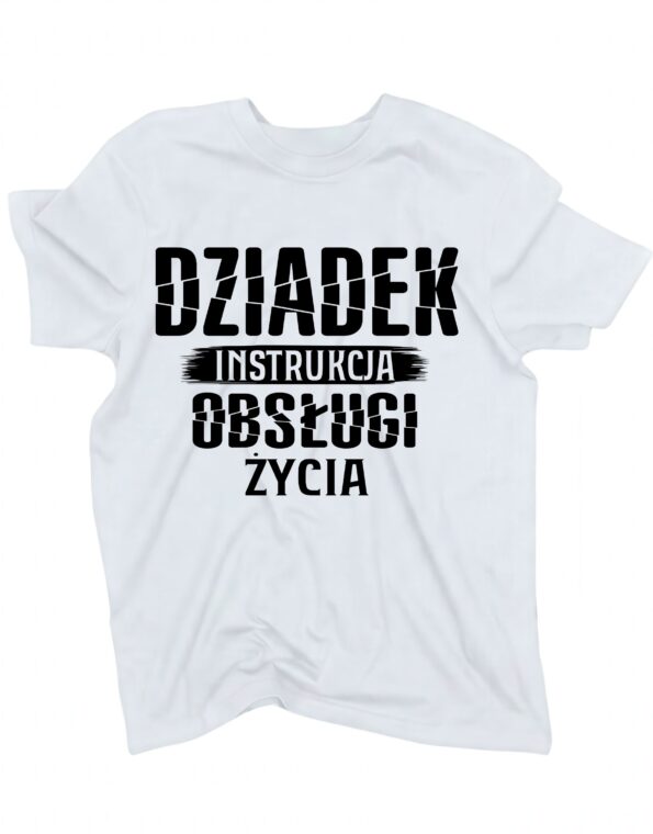 Koszulka Męska Dziadek Instrukcja Biała