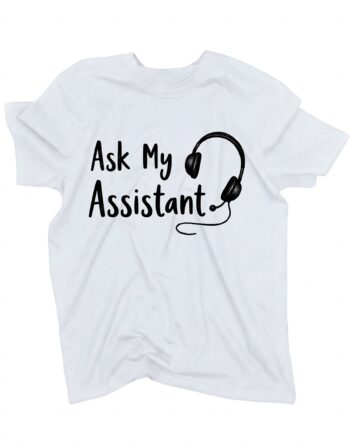 koszulka ask my assistant biala