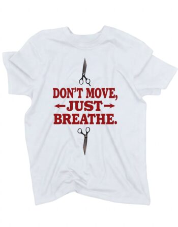 koszulka barber don’t move just breathe biala