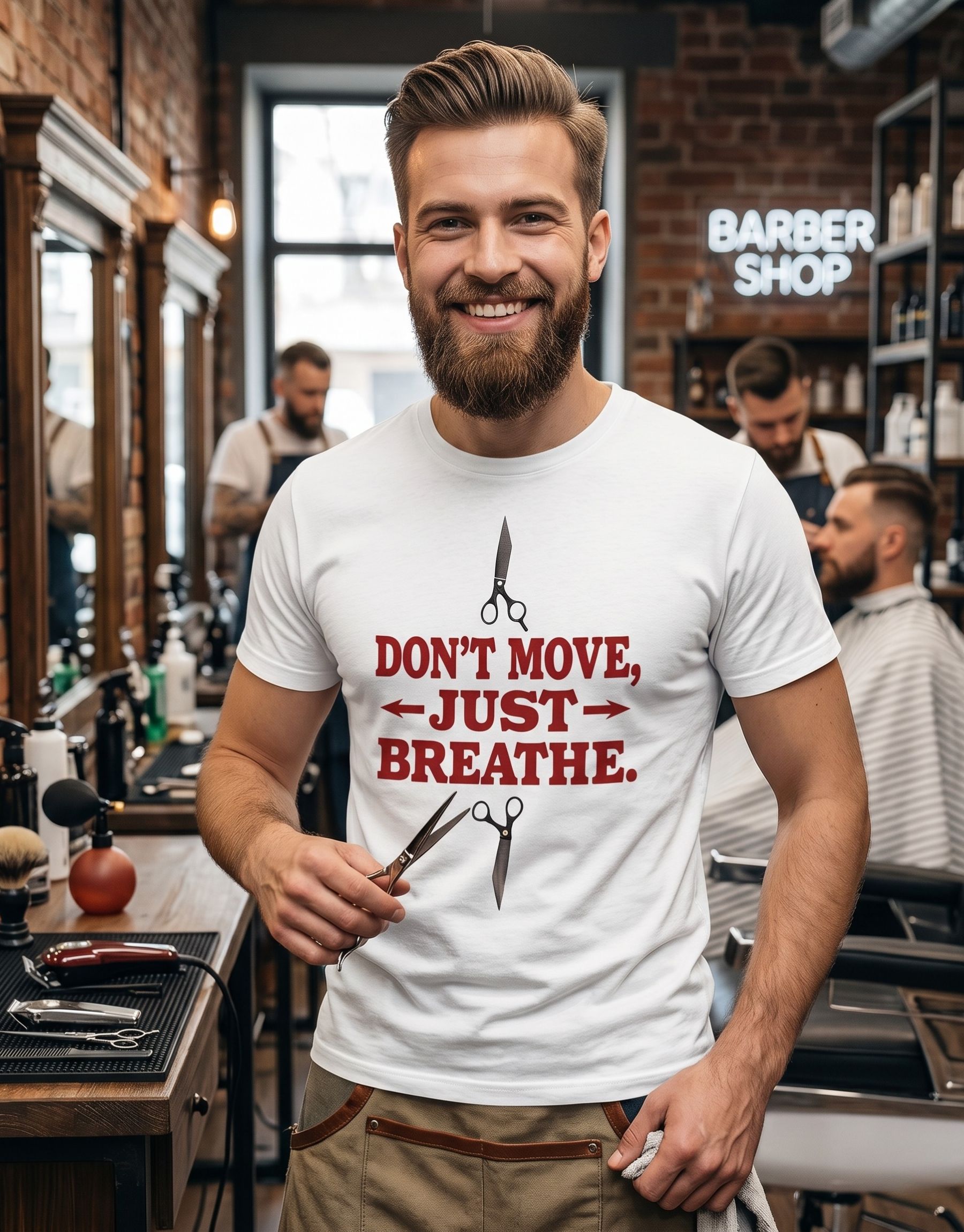koszulka-barber-dont-move-unisex-biala koszulka barber dont move unisex biala