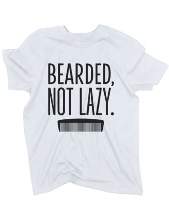 koszulka bearded not lazy biala