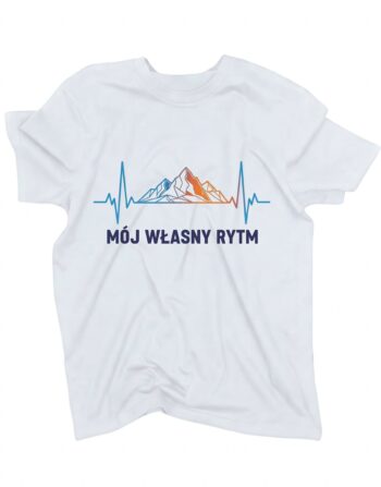 koszulka biegacz moj wlasny rytm biala