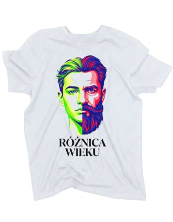 koszulka broda roznica wieku biala