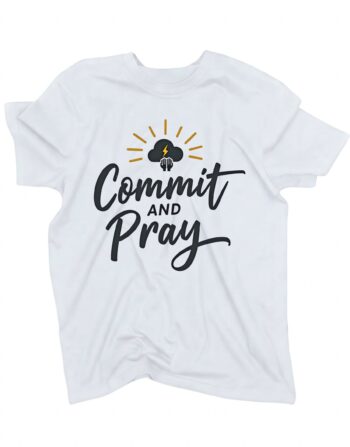 koszulka commit and pray biala