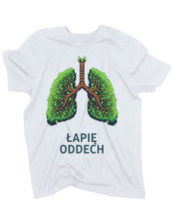 koszulka dla biegacza lapie oddech biala