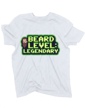 koszulka dla brodacza beard level biala