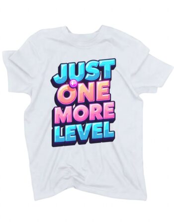 koszulka dla gracza just one more level biala