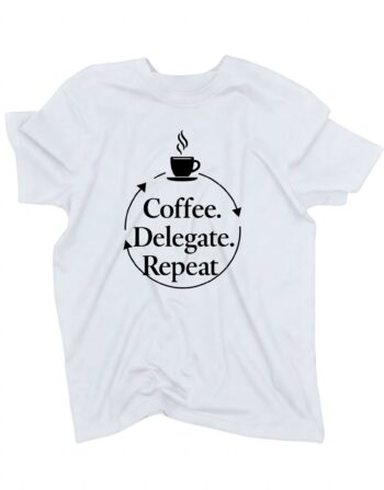 koszulka dla szefa coffee delegate repeat biala