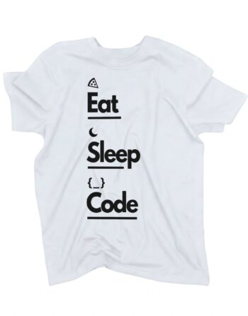 koszulka eat sleep code biala