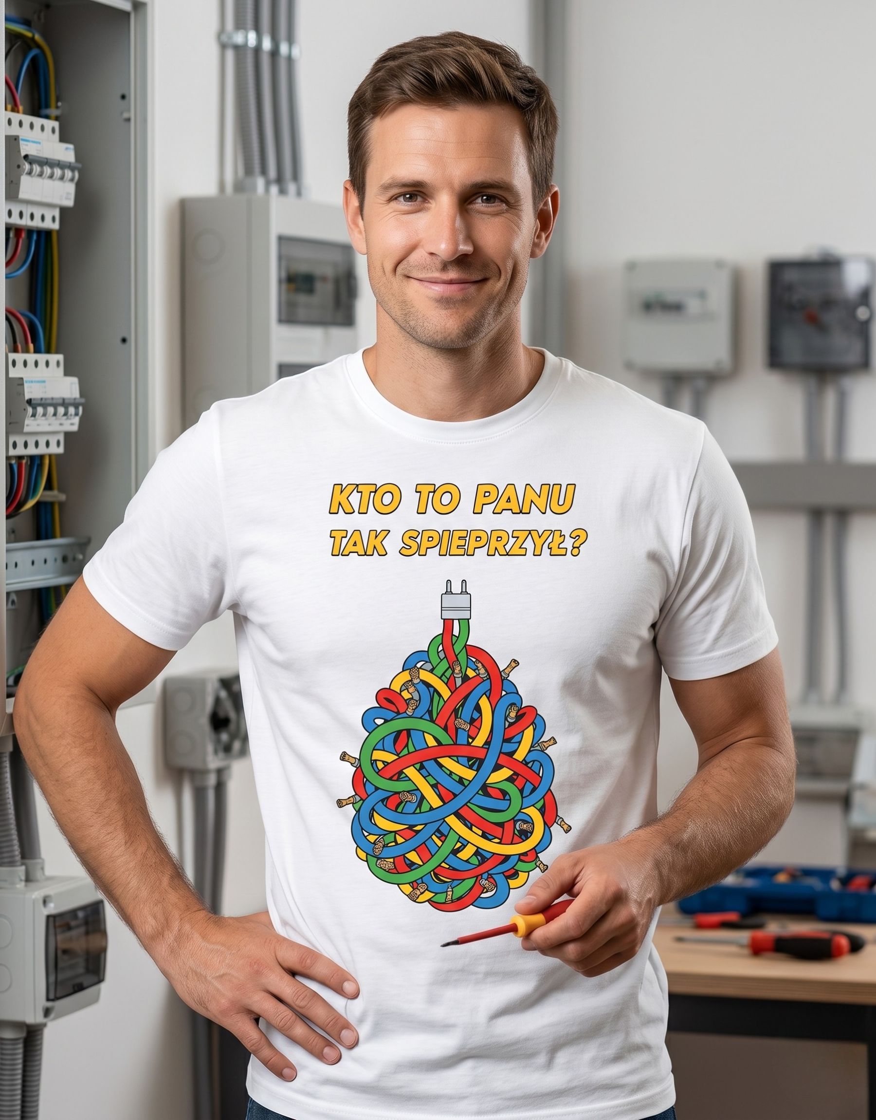 koszulka-elektryk-kto-spieprzyl-unisex-biala-meska koszulka elektryk kto spieprzyl unisex biala meska