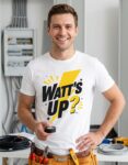 koszulka-watts-up-dla-elektryka-biala