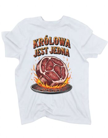 koszulka grill karkowka krolowa biala