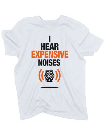 koszulka i hear expensive noises biala