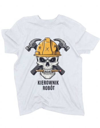 koszulka kierownik robot dla budowlanca biala