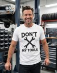 koszulka-mechanik-don’t-touch-my-tools-biala