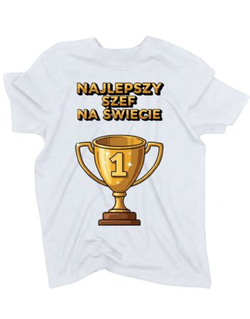 koszulka najlepszy szef na swiecie biala