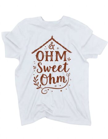 koszulka ohm sweet ohm dla elektryka biala