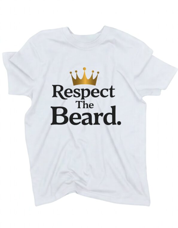 koszulka respect the beard biala