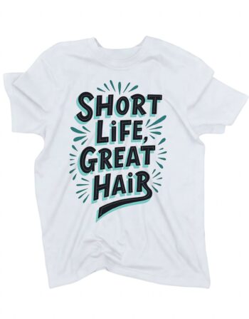 koszulka short life great hair biala