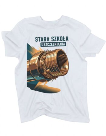 koszulka stara szkola uszczelniania biala