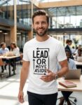 koszulka-lead-or-move-aside-biala
