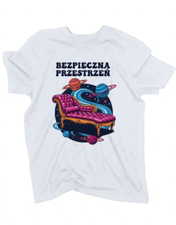 koszulka bezpieczna przestrzen biala